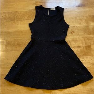 Black sparkly flare mini dress